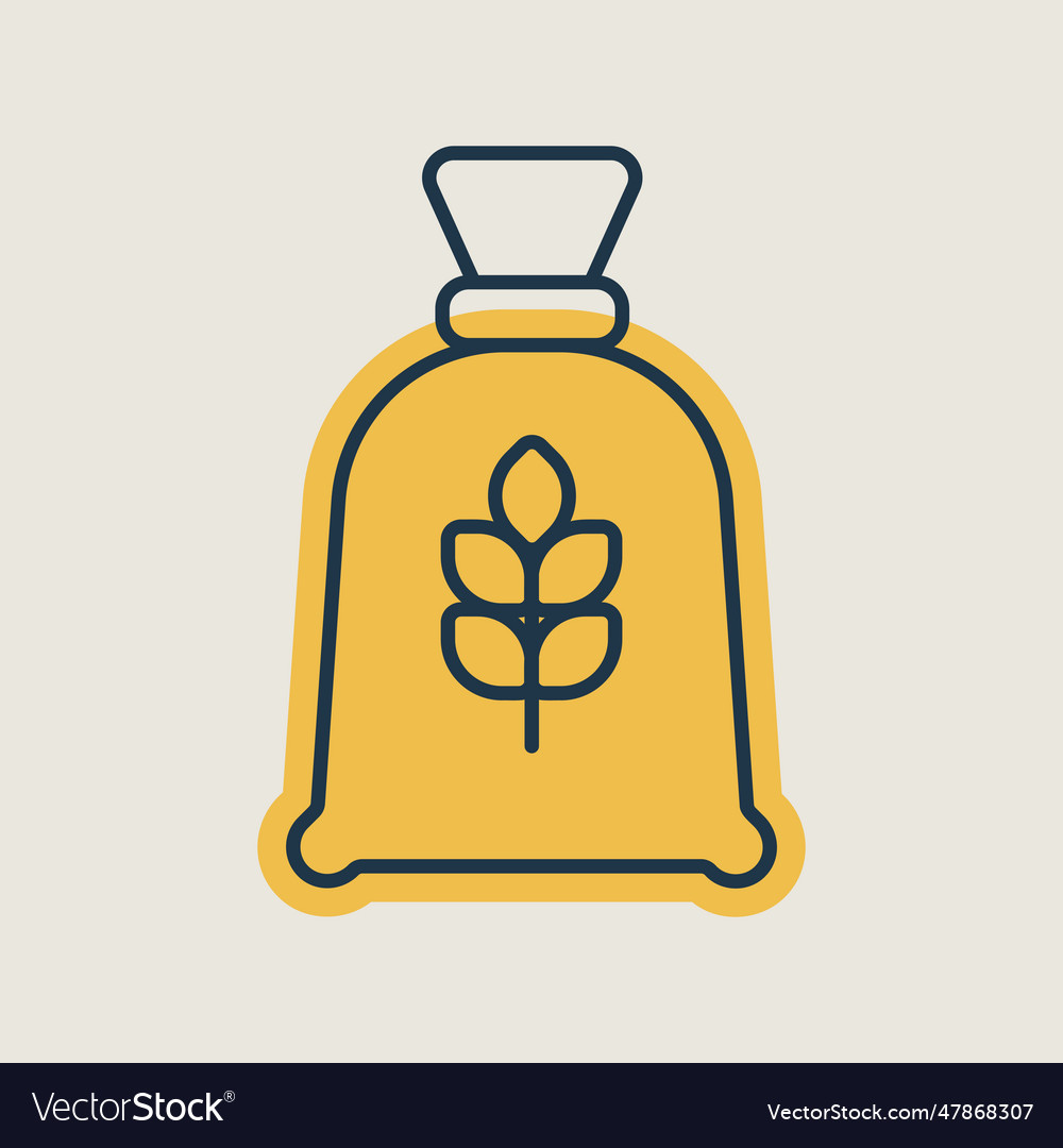 Bag flour icon kitchen appliance Royalty Free Vector Image