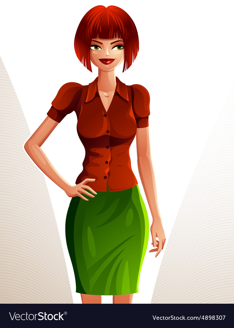 Beautiful coquette smiling lady full body Vector Image