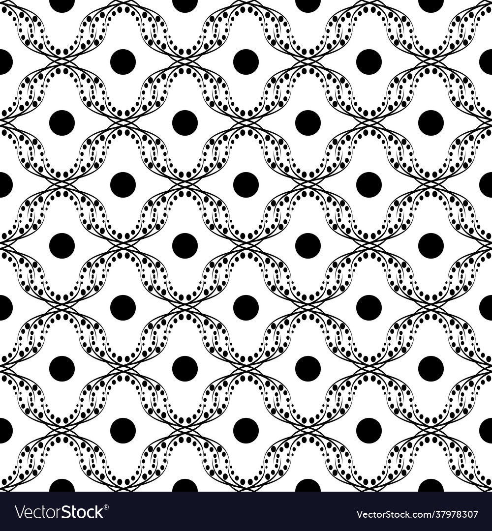 Black polka in square abstract diagonal pattern vector image Black polka in square abstract diagonal pattern