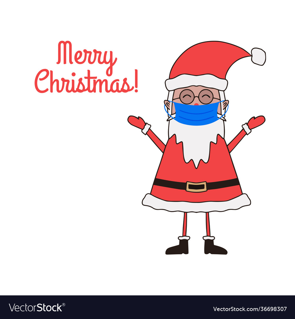 Christmas greeting card with cute santa claus vector image Christmas greeting card with cute santa claus