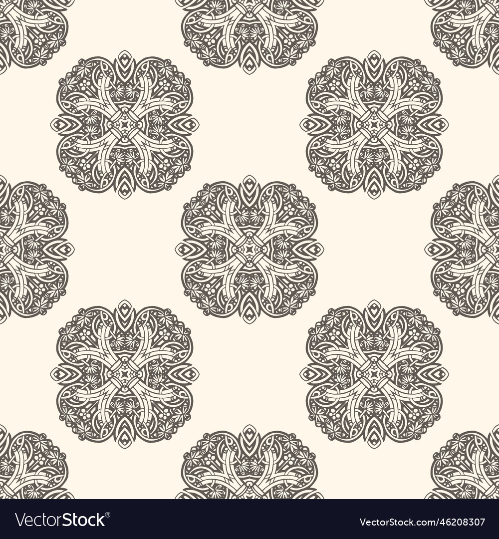 Damask seamless pattern element vector image Damask seamless pattern element