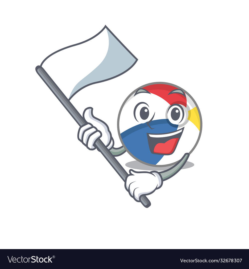 Funny beach ball cartoon character style holding Vector Image