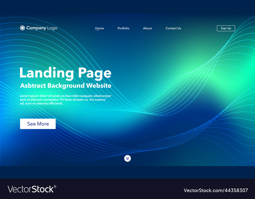 Landing page abstract background website template vector image Landing page abstract background website template