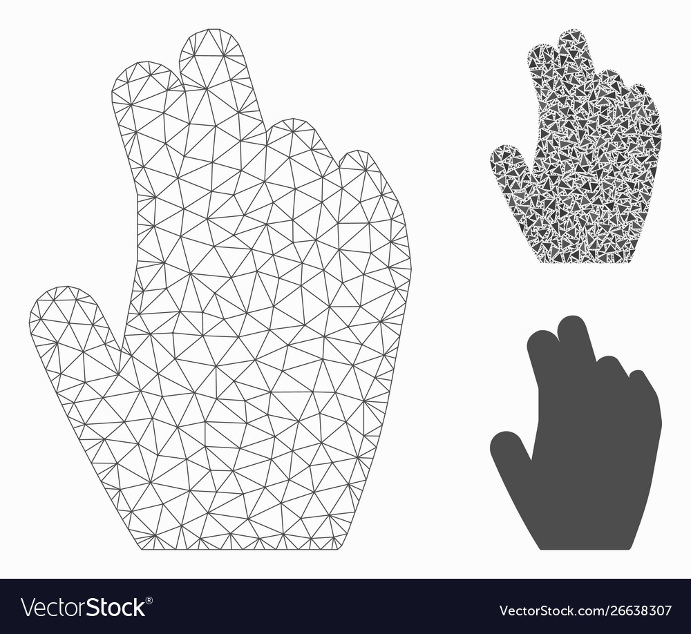 Manage hand mesh carcass model and triangle Vector Image Manage hand mesh carcass model and triangle