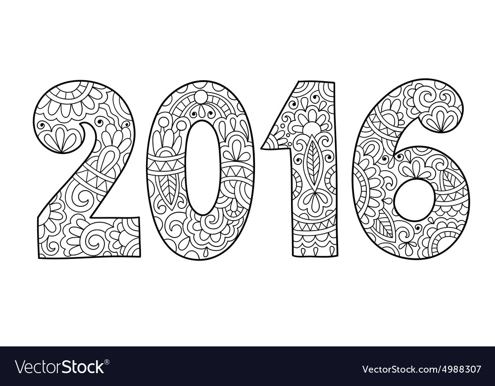 New year inscription 2016 hand written Royalty Free Vector