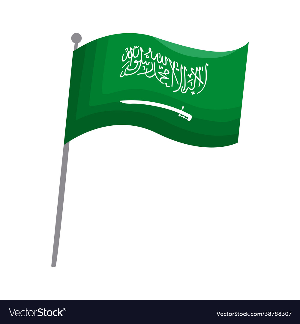 Saudi flag in pole