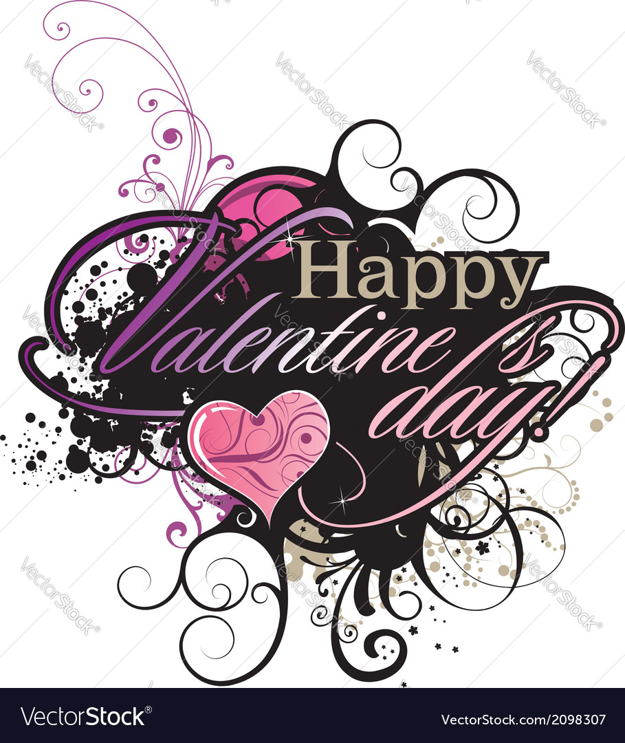 Valentines day grunge inscription Royalty Free Vector Image