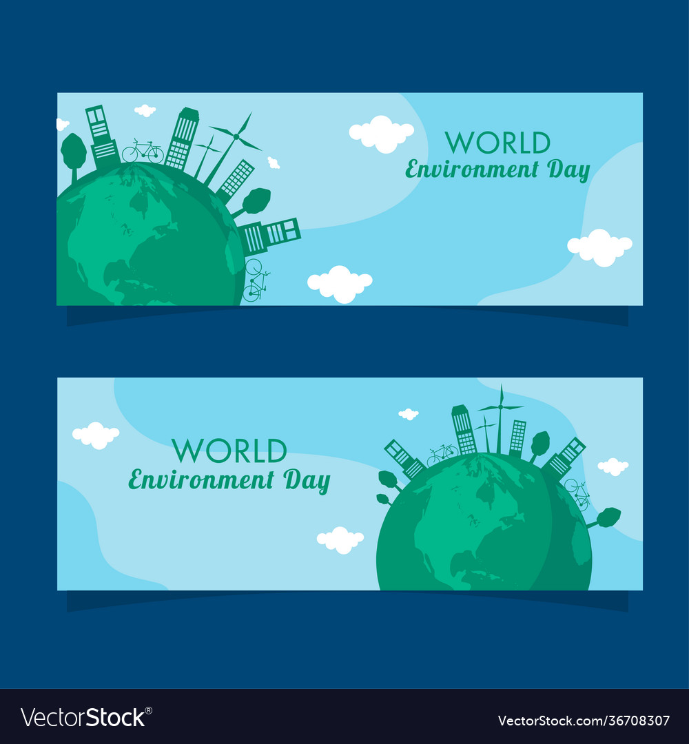 World environment day font with earth globe