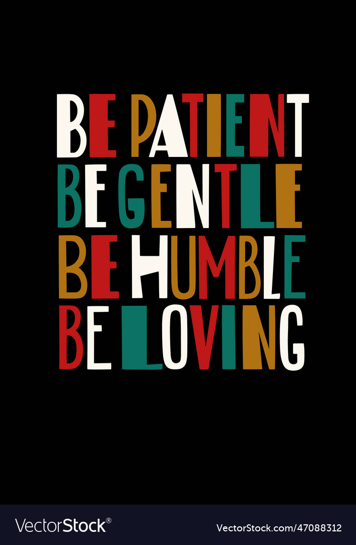 Bible verses art be patient be gentle be humble Vector Image