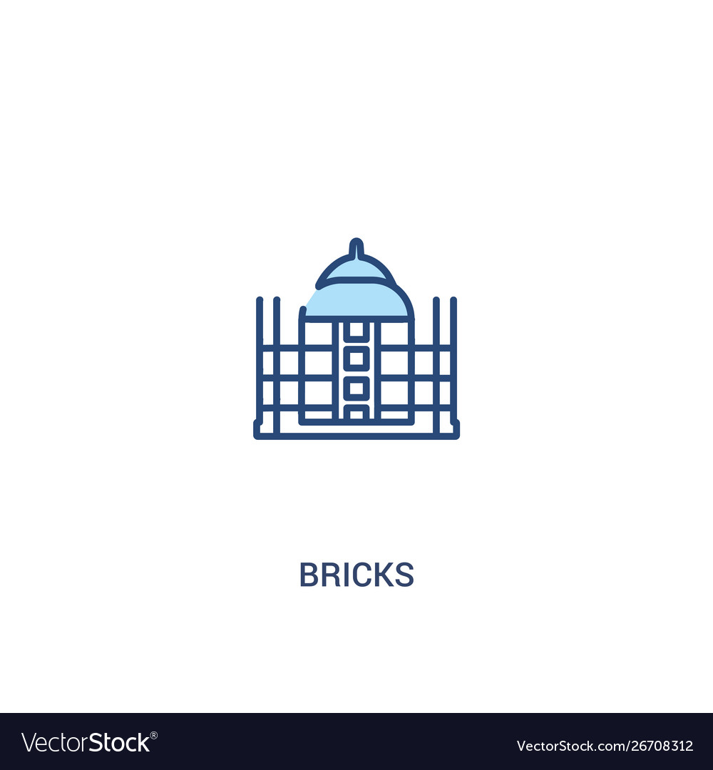 Bricks concept 2 colored icon simple line element Vector Image Bricks concept 2 colored icon simple line element