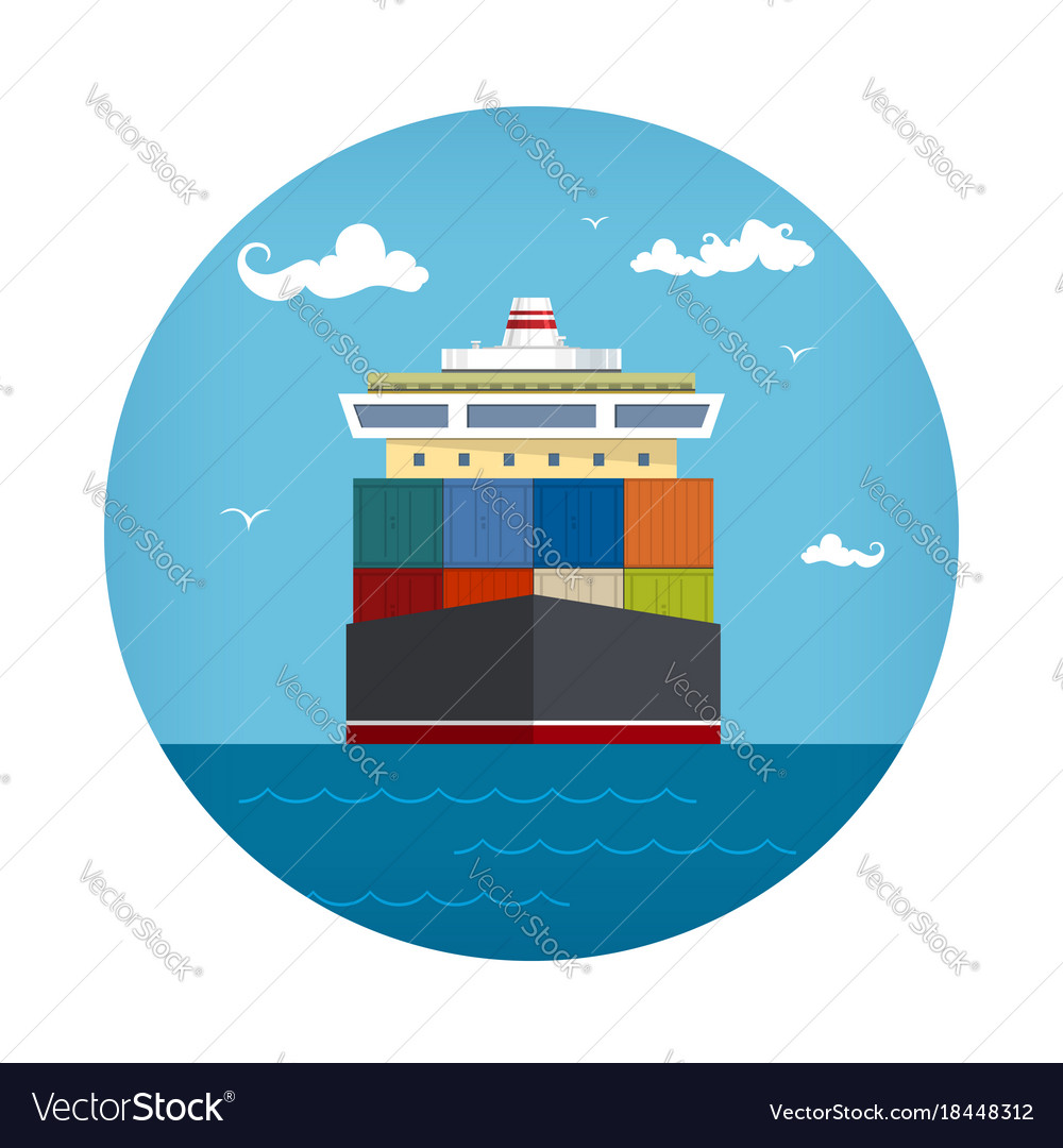 Cargo container ship icon