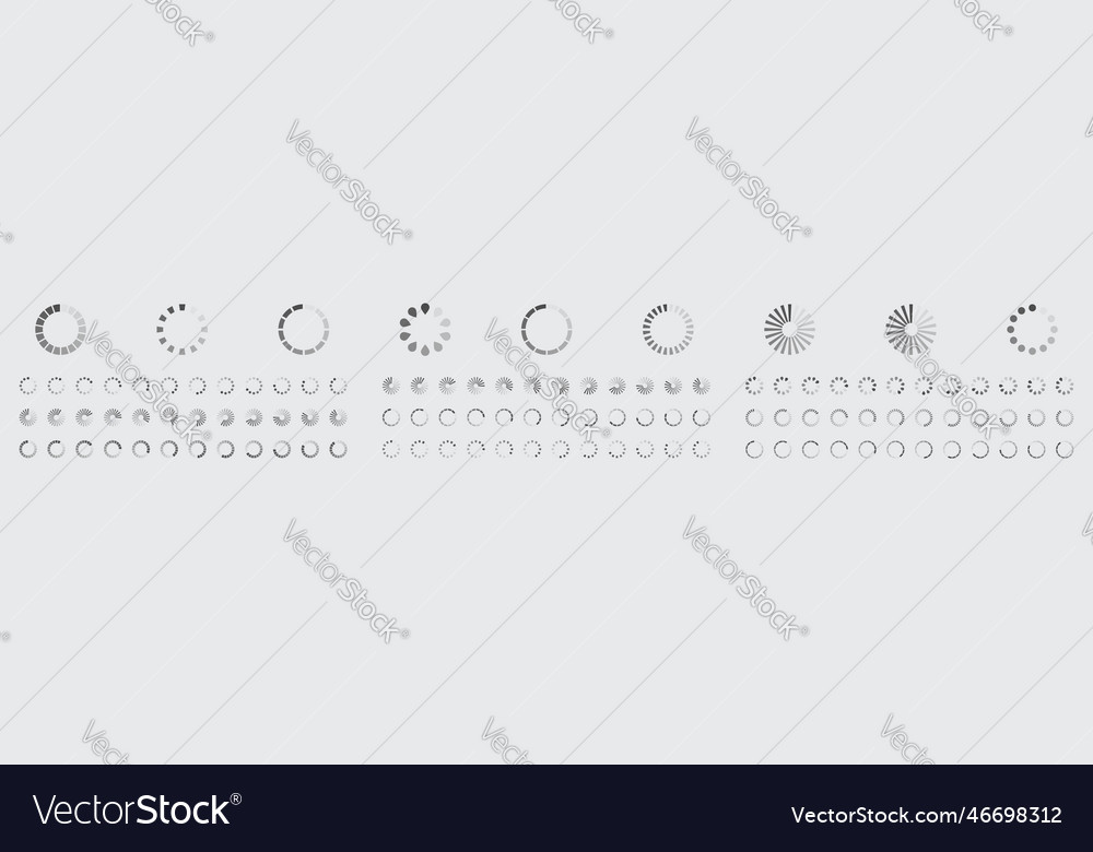 Circular loading buffering icons set vector image Circular loading buffering icons set