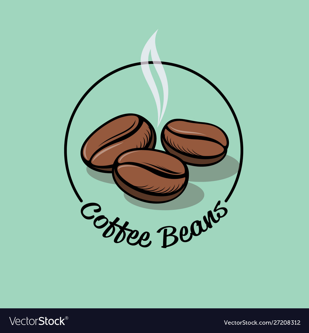 Coffee bean logo cafe emblem coffee label Vector Image