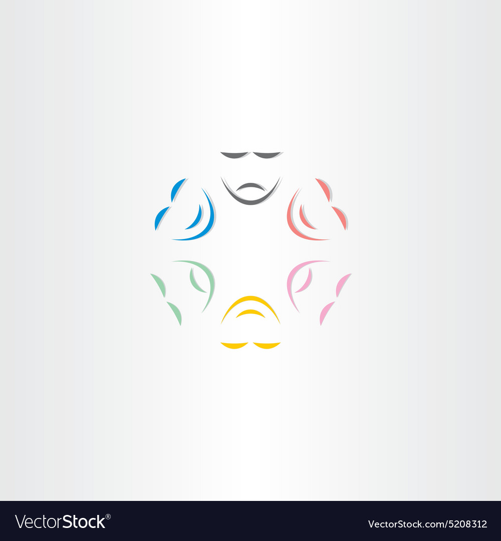 Color faces happy and sad mask icon