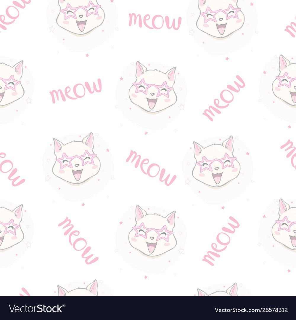 Cutie cat seamless pattern