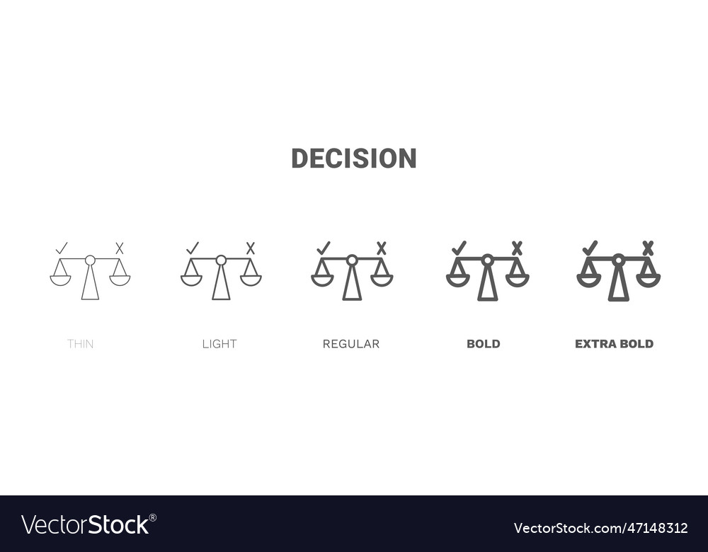 Decision icon thin regular bold and more style vector image Decision icon thin regular bold and more style
