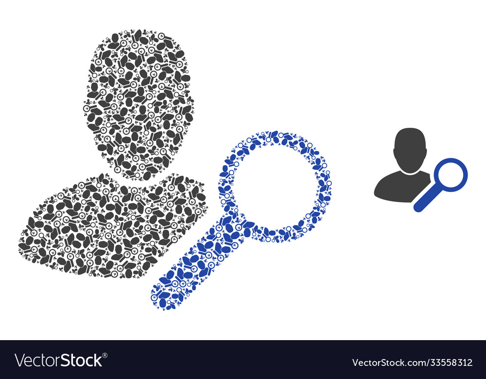 Find user recursion mosaic self icons vector image Find user recursion mosaic self icons