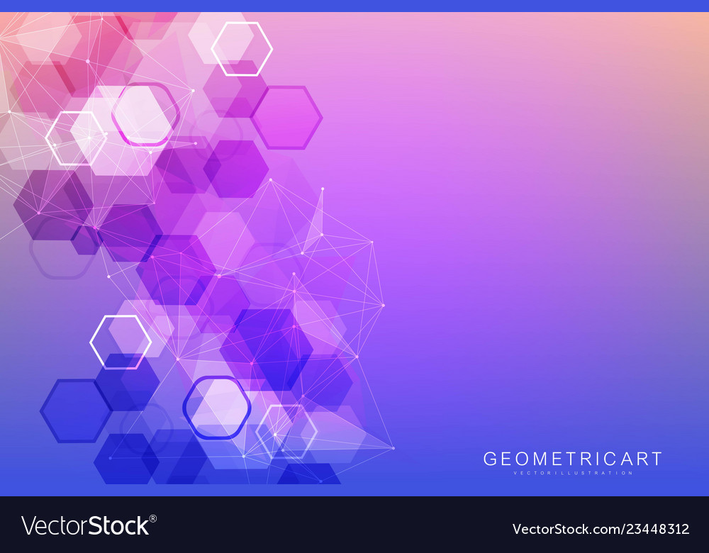 Geometric abstract background with connected line