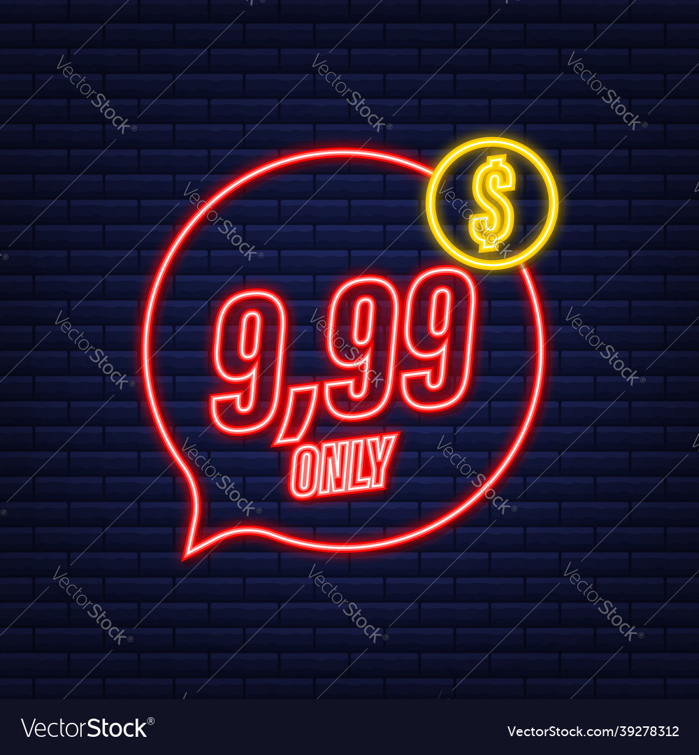 Glitch icon template with 99 only neon