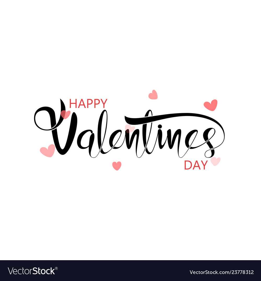 Happy valentines day typography posterhandwritten Vector Image