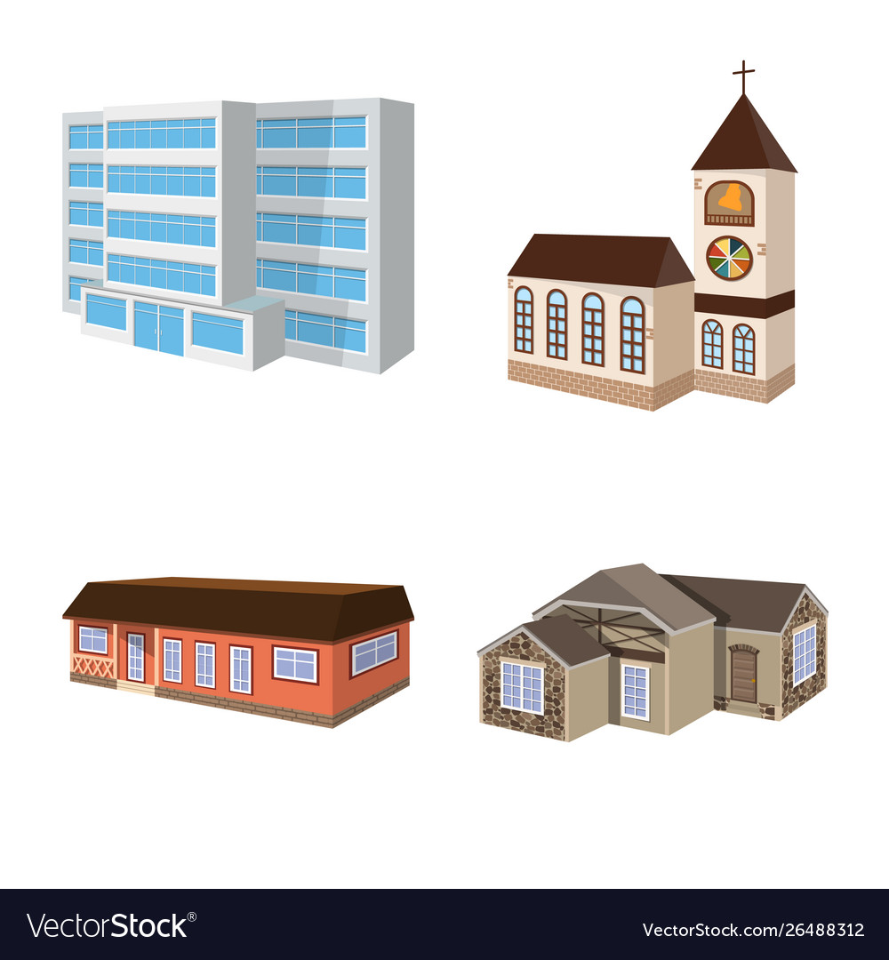 Isolated object building and home logo set Vector Image Isolated object building and home logo set