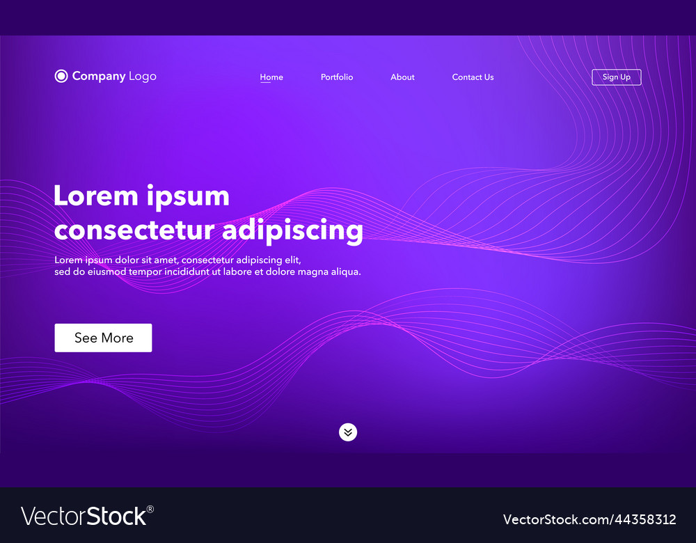 Landing page abstract background website template vector image Landing page abstract background website template