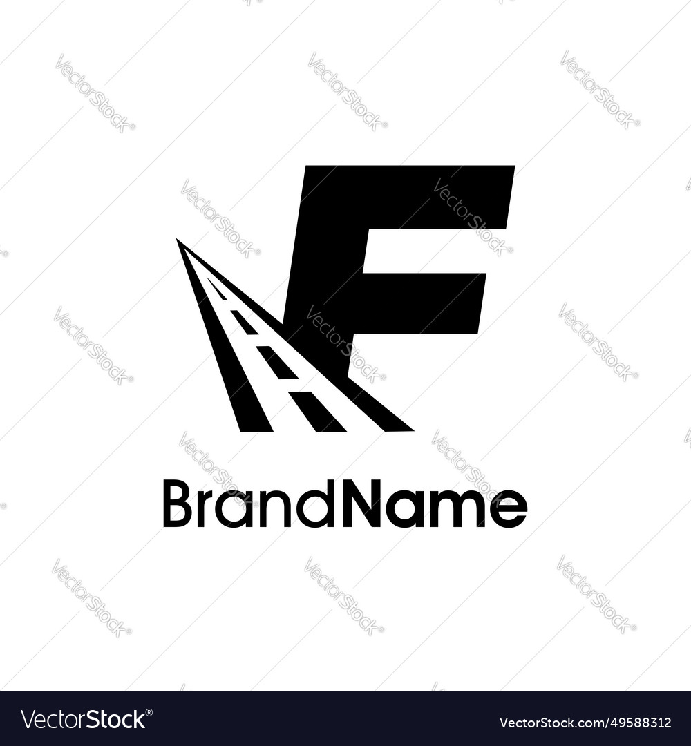 Minimalist initial f way logo vector image Minimalist initial f way logo