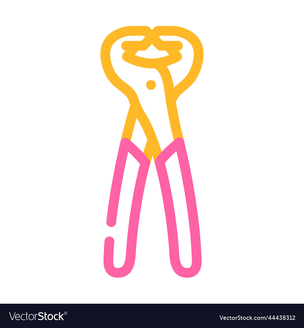 Nail puller pliers color icon