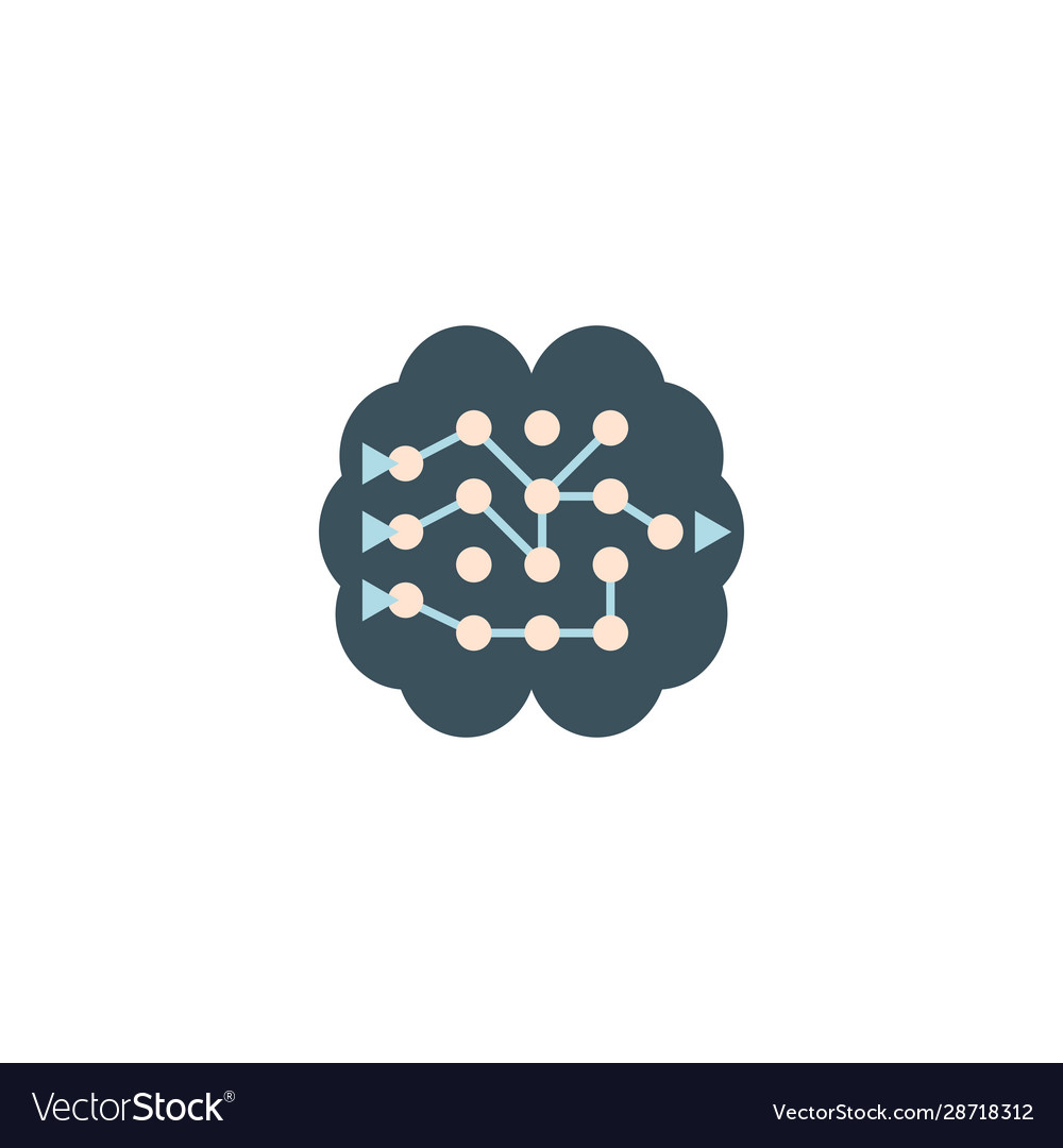 Neural network creative icon from artificial