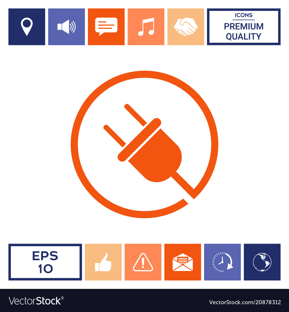Plug in round icon