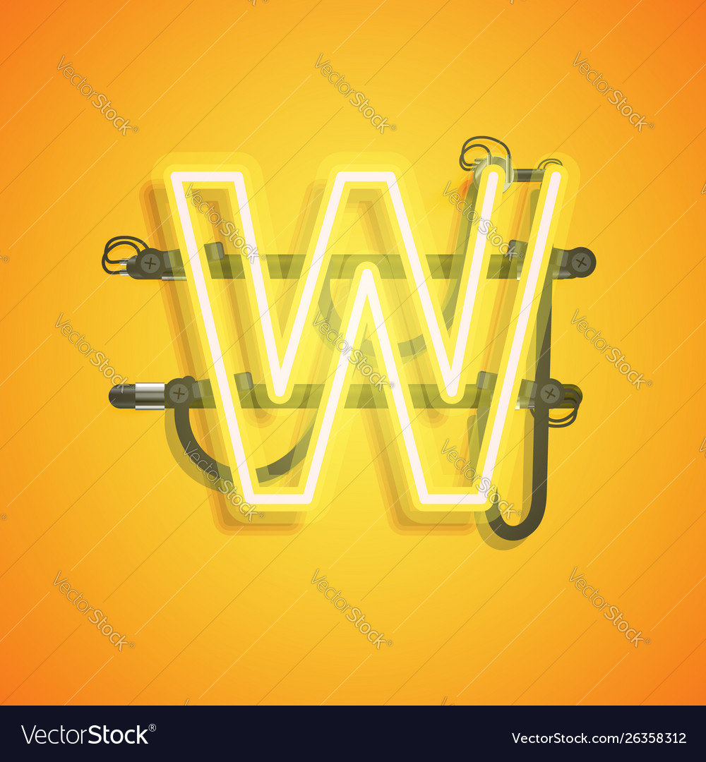 Realistic neon character with wires and console