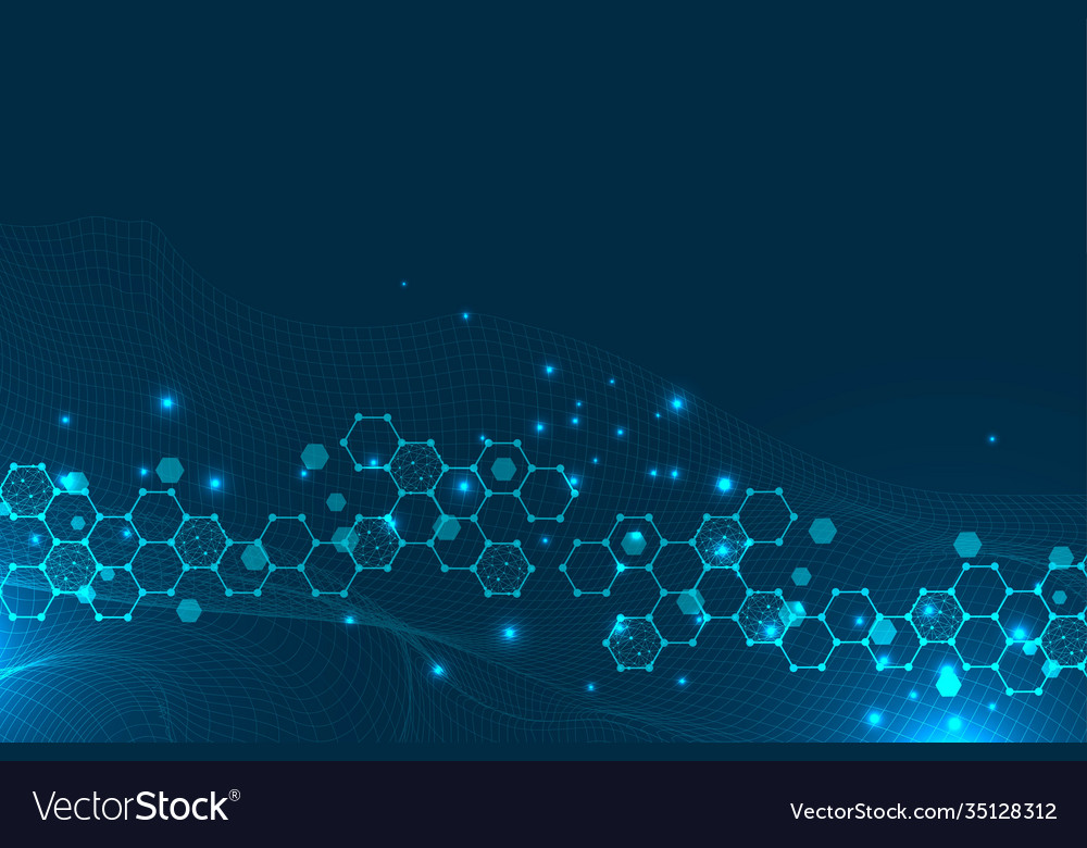 Science network pattern connecting lines and dots vector image Science network pattern connecting lines and dots