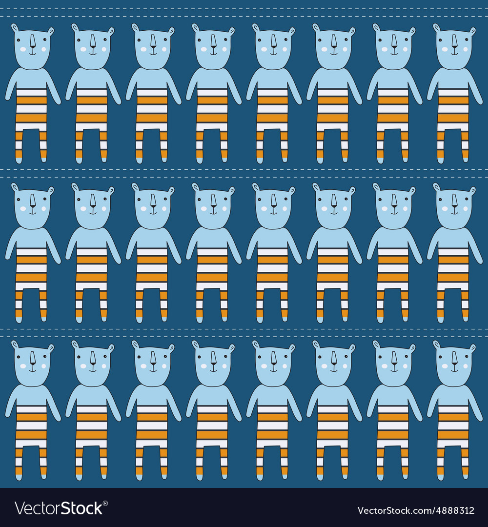Seamless pattern with bears