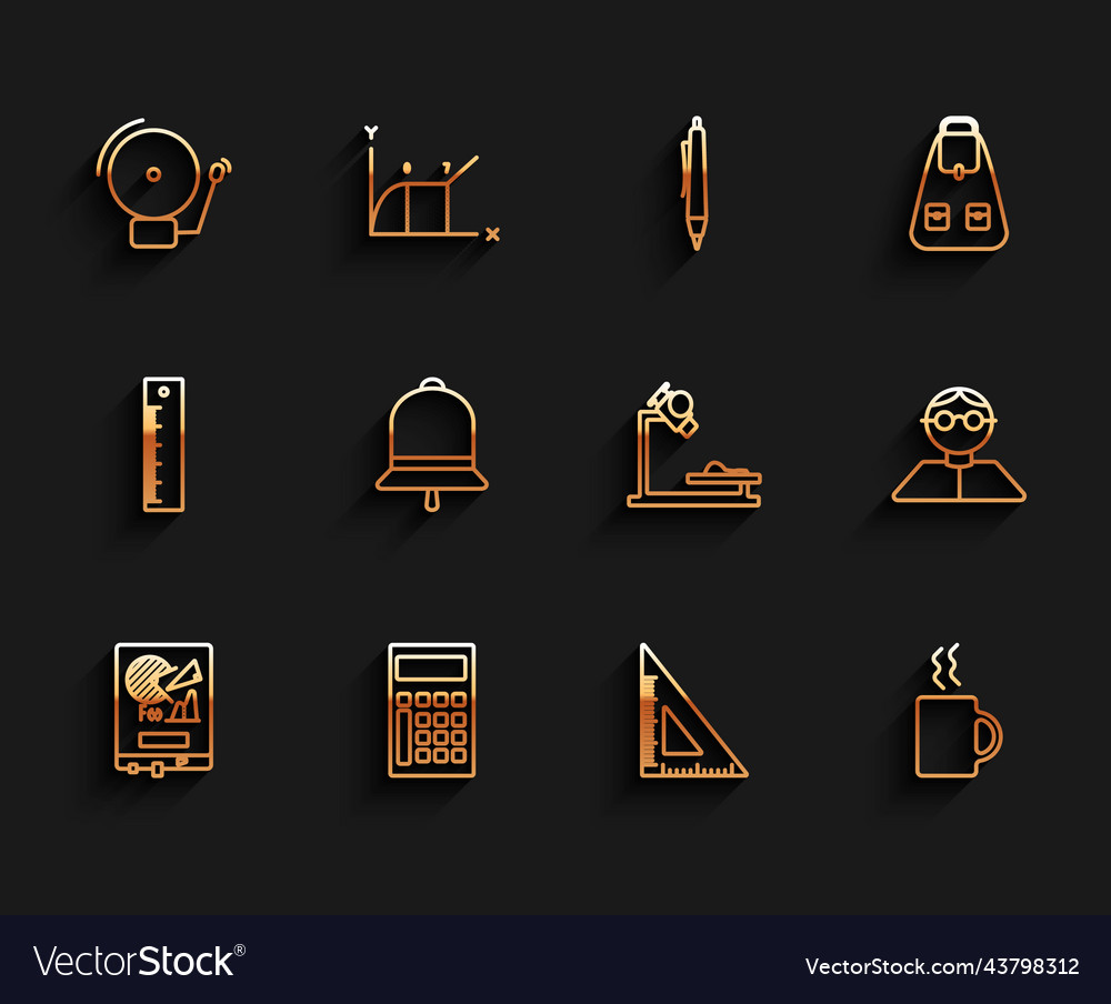 Set line board with graph chart calculator vector image Set line board with graph chart calculator