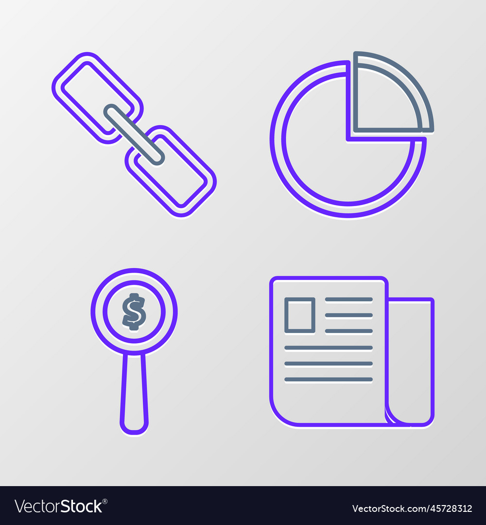 Set line file document magnifying glass