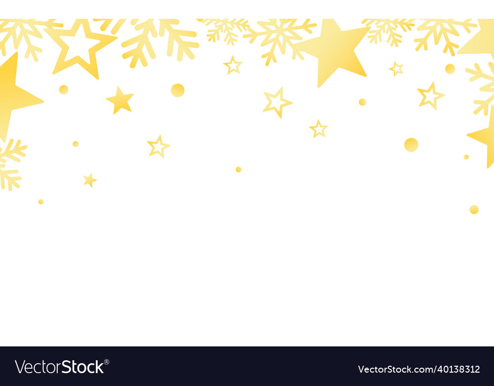 Snowflakes gold frame glitter border for greeting vector image Snowflakes gold frame glitter border for greeting