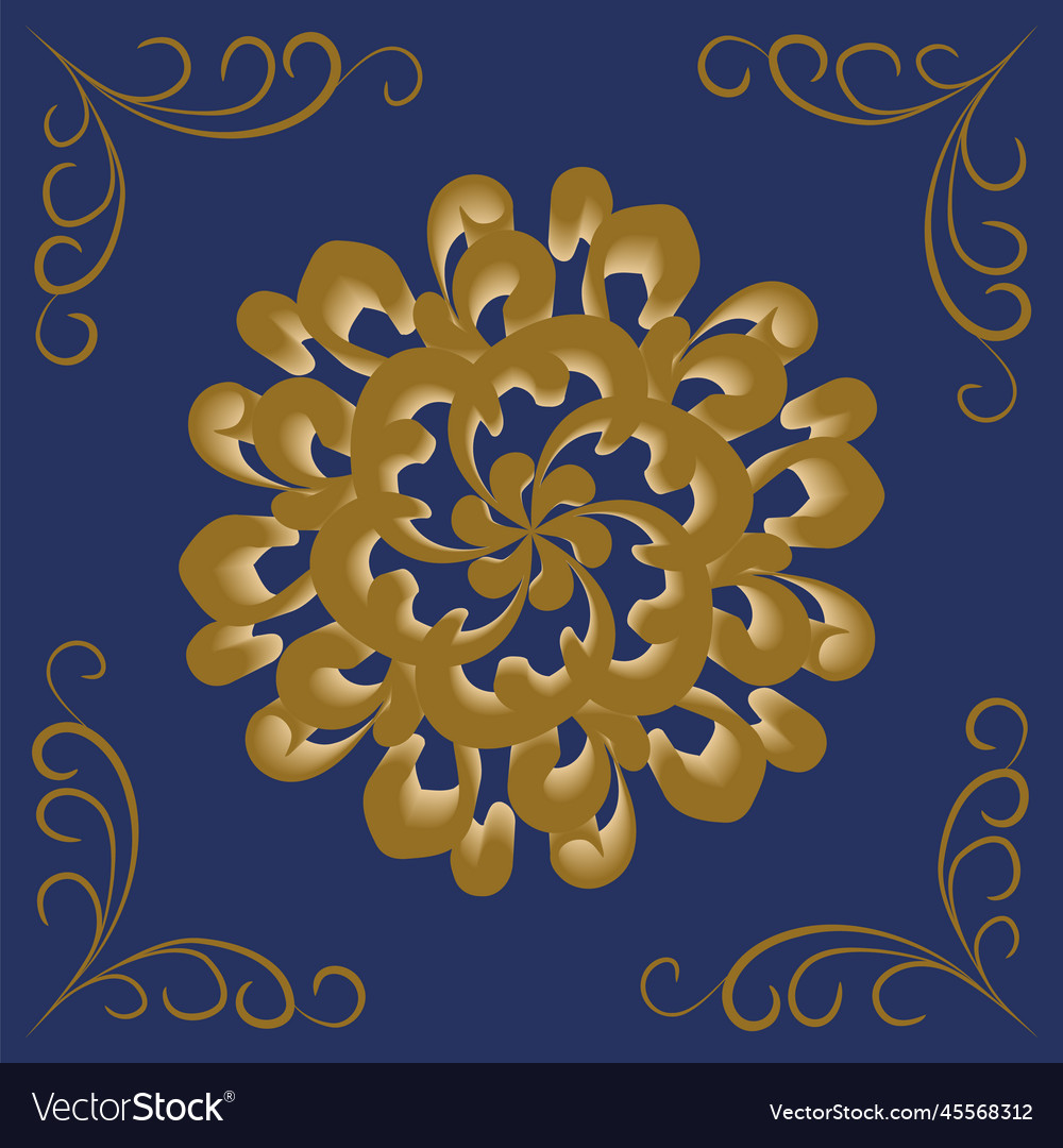 Tile with a three-dimensional flower pattern
