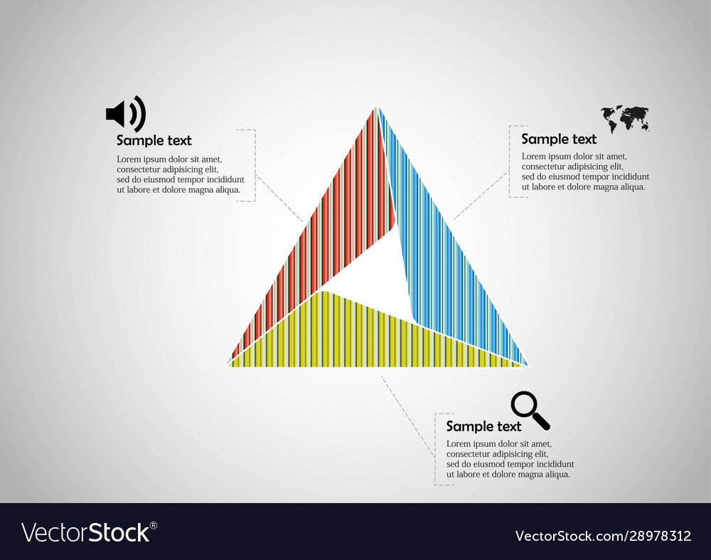 Triangle infographic template consists three vector image Triangle infographic template consists three