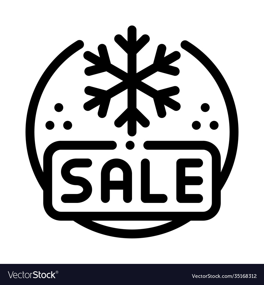 Winter christmas sale discount black icon