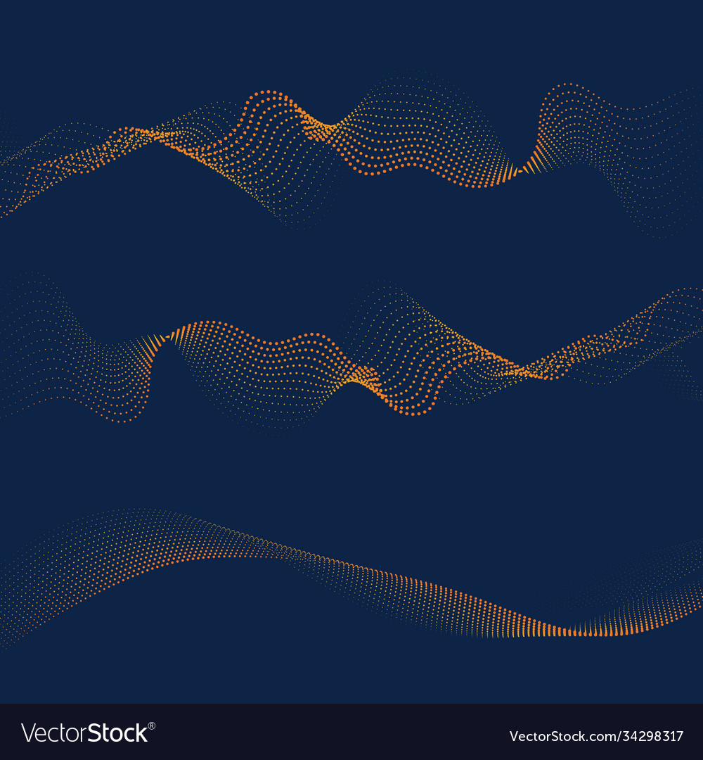 Abstract digital wave particles flow