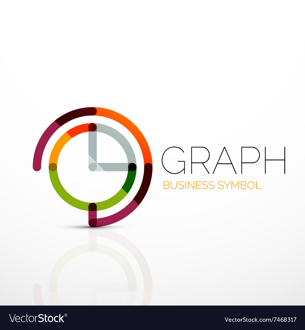 Abstract logo idea linear chart or graph