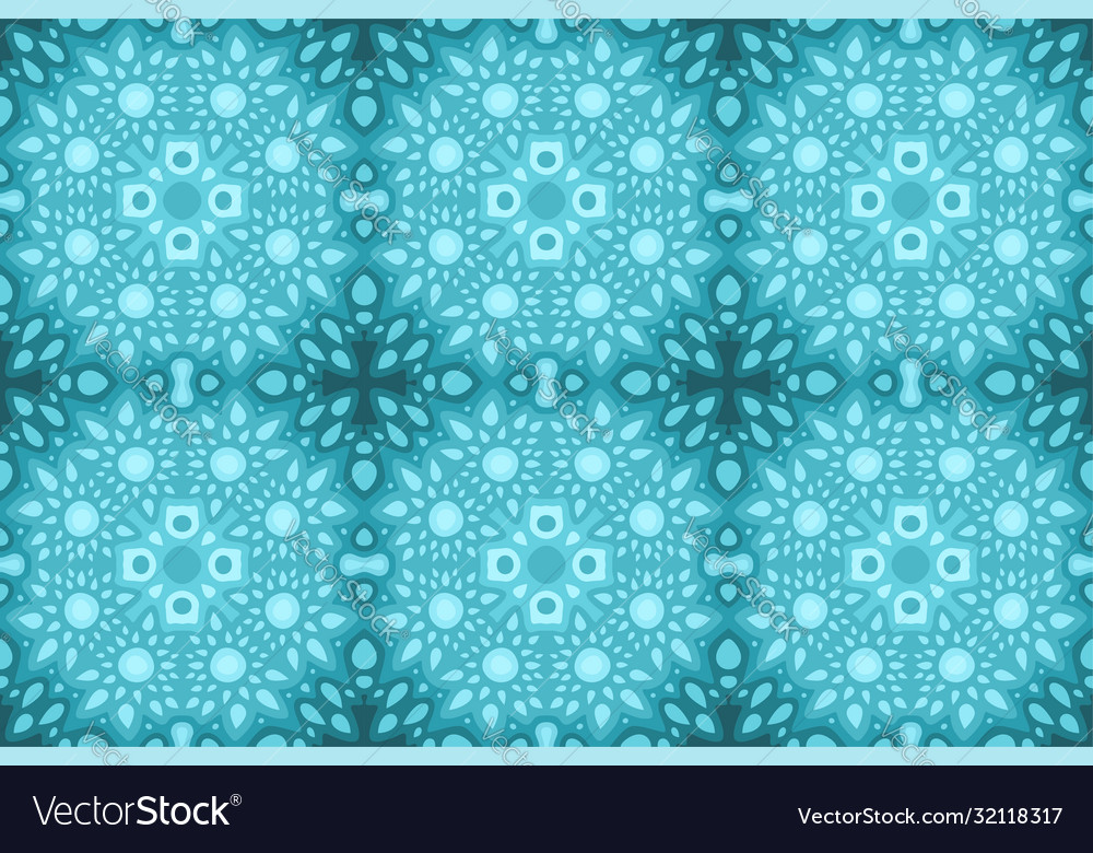 Blue art with abstract seamless tile pattern vector image Blue art with abstract seamless tile pattern