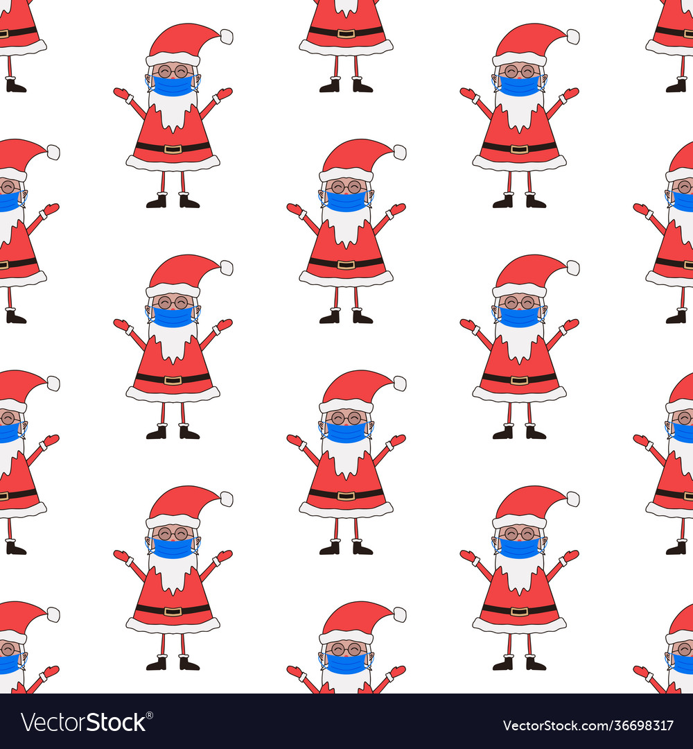 Christmas seamless pattern made from santa claus vector image Christmas seamless pattern made from santa claus