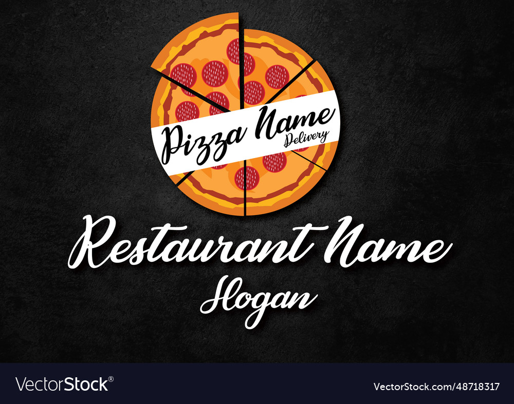 Concept Of Pizza Restaurant Logo Design Royalty Free Vector 7377