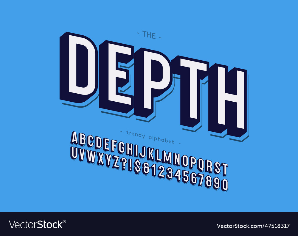 Depth font Vector Image Depth font
