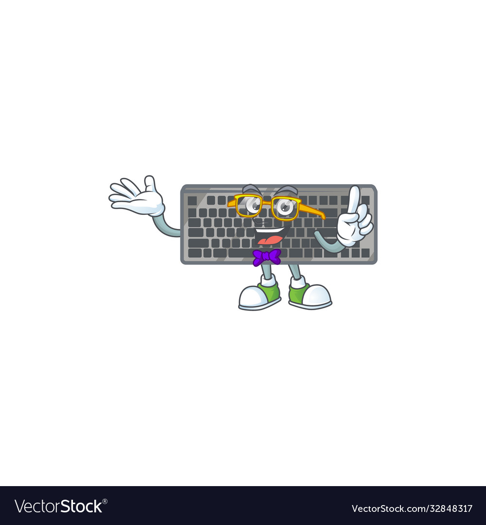 Geek character black keyboard mascot design vector image Geek character black keyboard mascot design