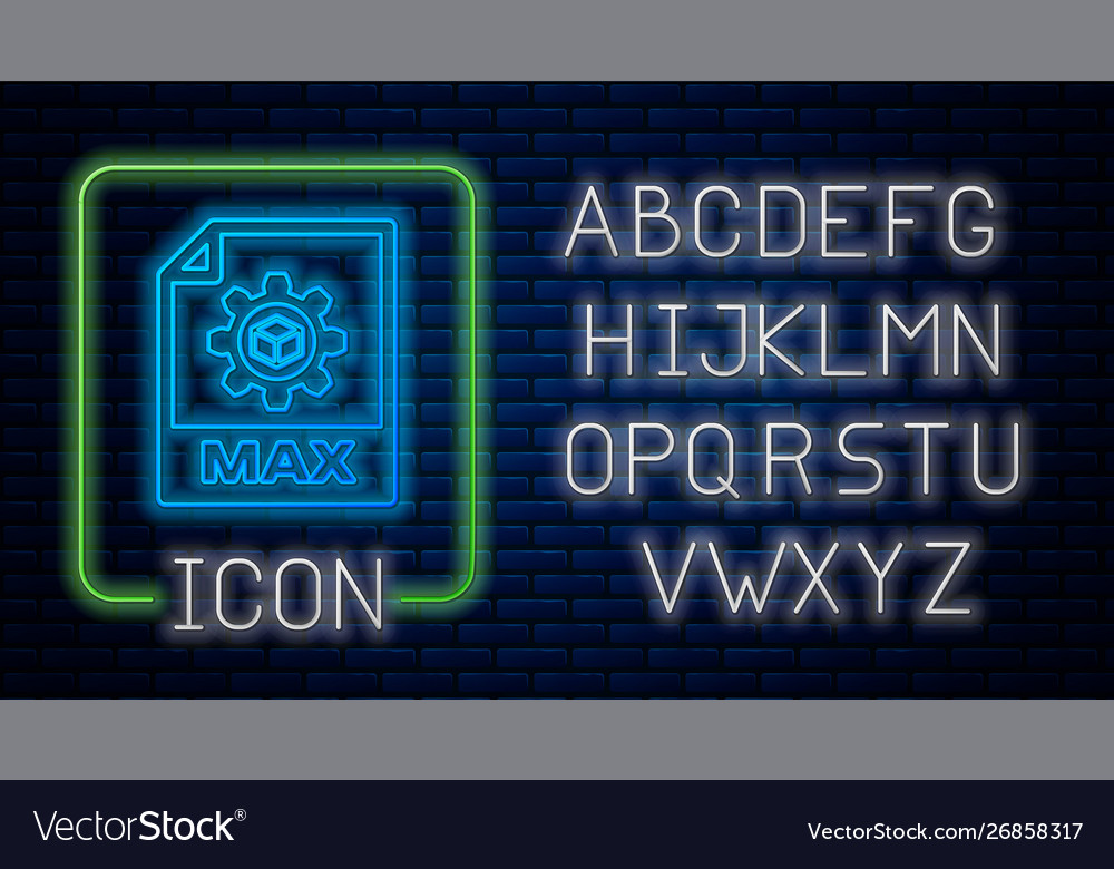 Glowing neon max file document download