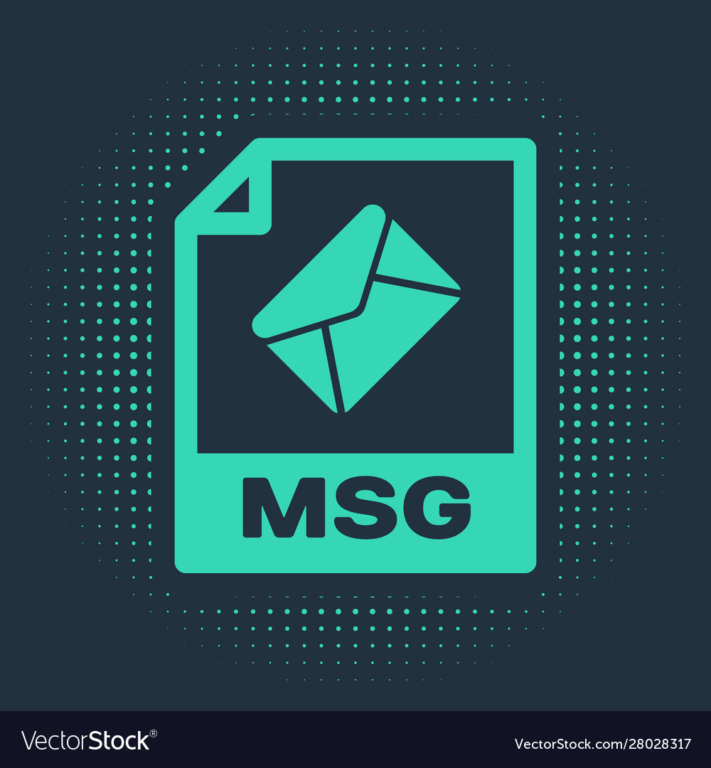 Green msg file document download button icon vector image Green msg file document download button icon