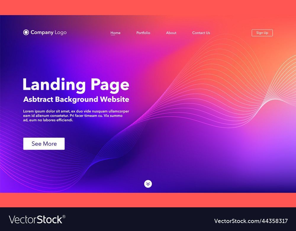 Landing page abstract background website template vector image Landing page abstract background website template