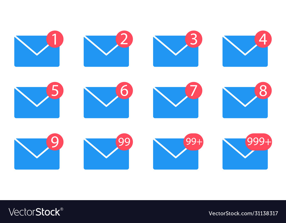 Mail message envelope on white background